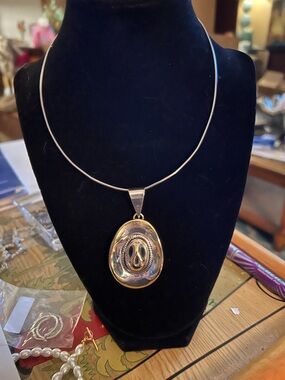 Handcrafted Silver tone Cowboy Pendant omega Necklace
